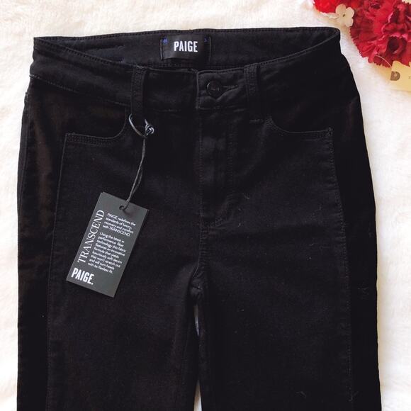 PAIGE x Anthropologie Black High-Rise Hexton Skinny Jeans - Picture 5 of 16